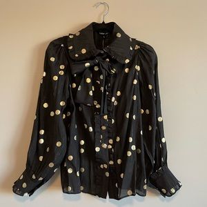 NWT Sister Jane Polka Dot Bow Blouse, Size S